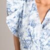 Castles Crumbling Blue Toile Ruffle Dress