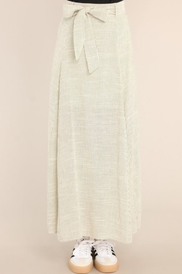 Catching Trains Cotton Beige Stripe Skirt