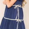 Celebrate Life Navy Tiered Button Front Mini Dress