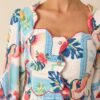 Away From The Noise Ivory Multi Patchwork Print Mini Dress