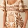Aylaya Beige Multi Print Cotton Lisbon Maxi Dress