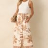 Aylaya Beige Multi Print Cotton Cairo Maxi Skirt