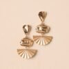 Can't Help But Smile Gold Geometric Textured Drop Earrings
