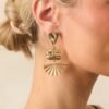 Can't Help But Smile Gold Geometric Textured Drop Earrings