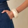 Came Back Better Ivory Marble Twisted Bangle Bracelet