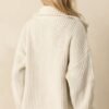 Better Believe It Ivory Cable Knit Zip Front Sweater Jacket