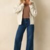 Better Believe It Ivory Cable Knit Zip Front Sweater Jacket