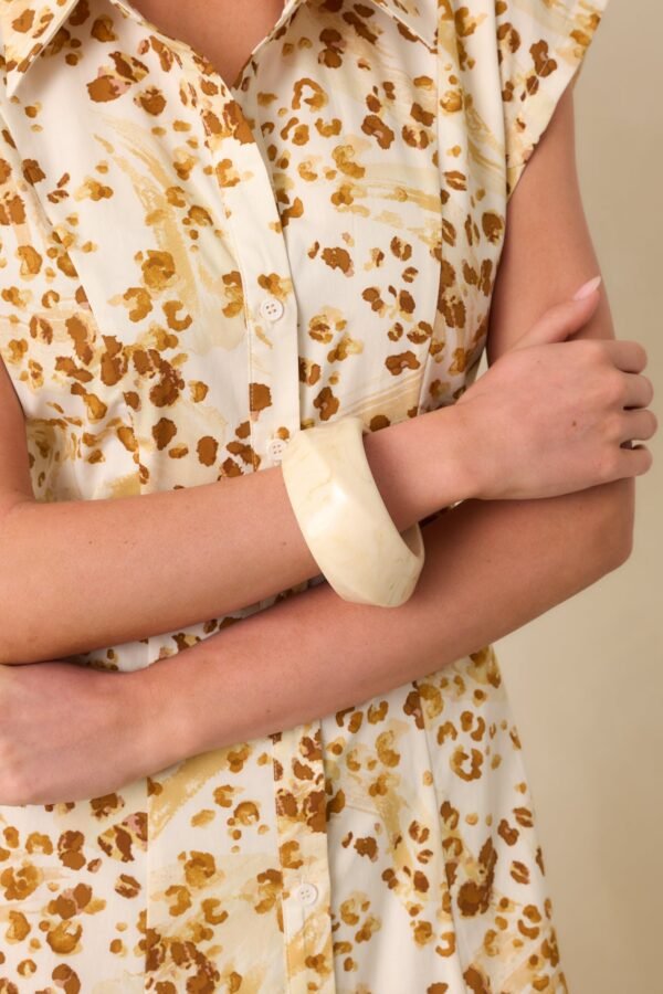 Came Back Better Ivory Marble Twisted Bangle Bracelet