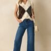 At The Right Time Ivory Argyle V-Neck Sweater Vest