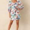 Away From The Noise Ivory Multi Patchwork Print Mini Dress