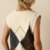 At The Right Time Ivory Argyle V-Neck Sweater Vest