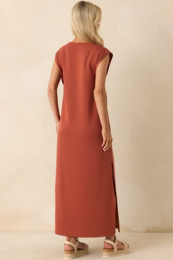 Between Now And Then Terracotta Cotton Sleeveless Maxi Dress