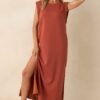 Between Now And Then Terracotta Cotton Sleeveless Maxi Dress