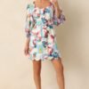 Away From The Noise Ivory Multi Patchwork Print Mini Dress