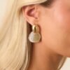 Beneath The Open Sky Gold Textured Drop Earrings