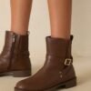 Can't Help Myself Chocolate Brown Faux Leather Ankle Boots