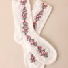 Blossom of the Beloved White Floral Crew Socks