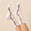 Blossom of the Beloved White Floral Crew Socks