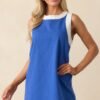 Bring The Good With You Blue Cotton Shift Mini Dress