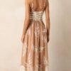 Bohemian Life Tan Floral Maxi Dress