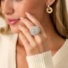 Bright Future Gold Pav?? Rhinestone Dome Ring