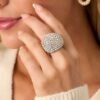 Bright Future Gold Pav?? Rhinestone Dome Ring