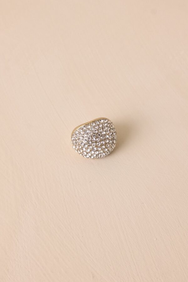 Bright Future Gold Pav?? Rhinestone Dome Ring