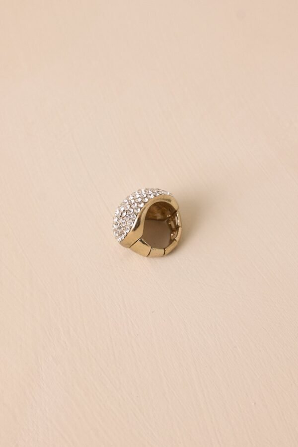 Bright Future Gold Pav?? Rhinestone Dome Ring