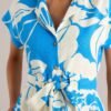 Big Feelings Blue Floral Button Front Mini Dress