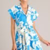 Big Feelings Blue Floral Button Front Mini Dress