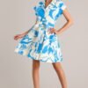 Big Feelings Blue Floral Button Front Mini Dress